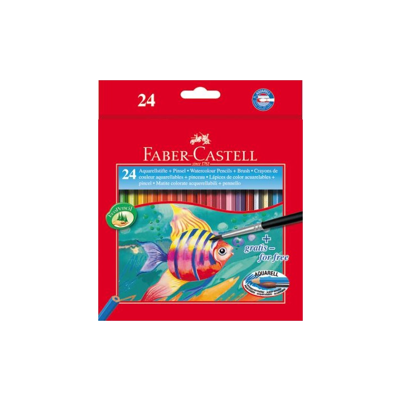 Estuche 24 lápices acuarelables + pincel Faber Castell