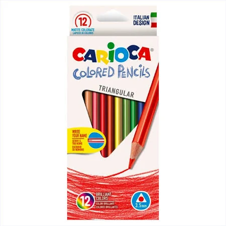 Caja 12 lápices de colores triangulares Carioca