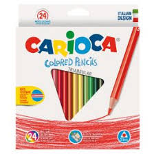 Caja 24 pices De Colores Triangulares Carioca Papeler a Coral