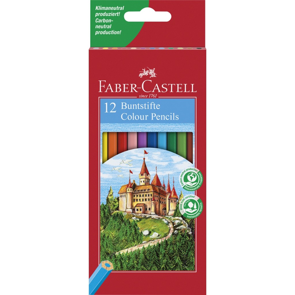 Estuche 12 lápices hexagonales de colores Faber Castell
