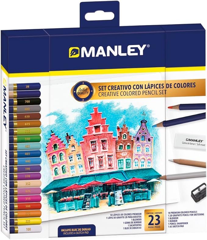 Set creativo 23 lápices de colores Manley