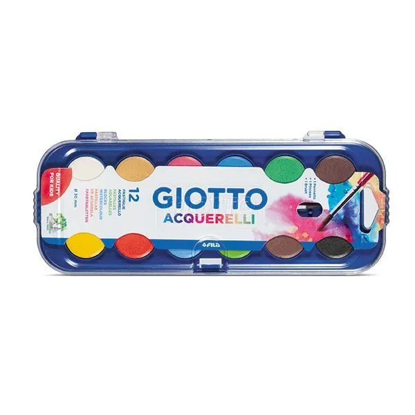 Giotto 12 pastillas de acuarela 30mm con pincel 